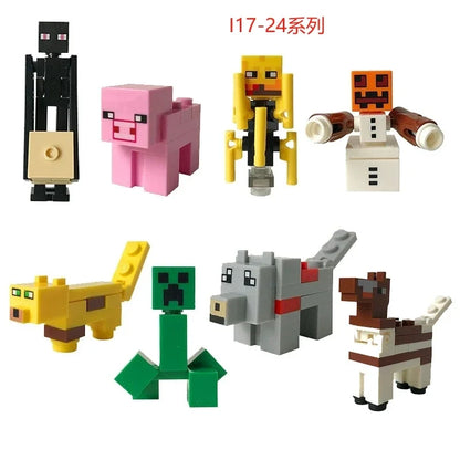 17 Styles Minecraft Building Blocks Set – 8PCS DIY Assembled Action Figures