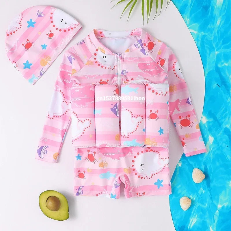Kids Buoyancy Swimsuit – Cartoon Float Swimwear for Boys & Girls