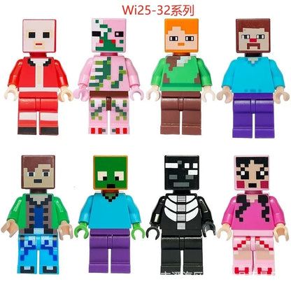 17 Styles Minecraft Building Blocks Set – 8PCS DIY Assembled Action Figures