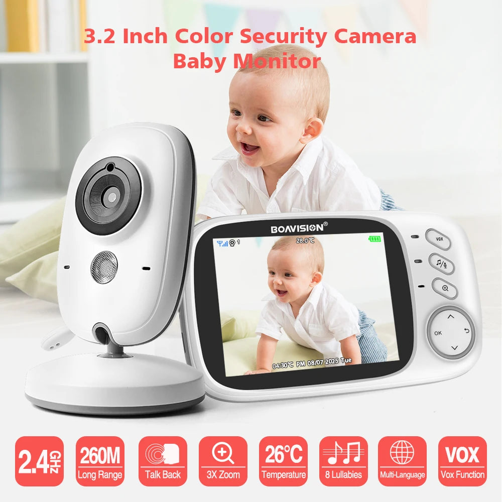 👶 BabyWatch™ VB603 – Monitor de bebé inalámbrico de 3,2” con visión nocturna y audio bidireccional
