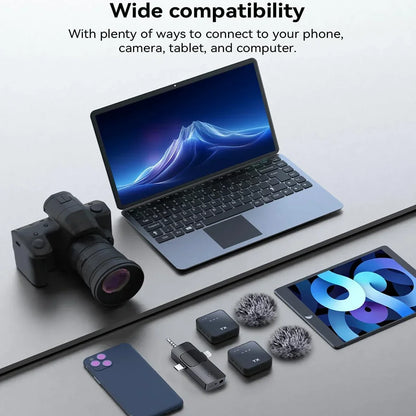 Microfono Clip-On Wireless 3-in-1 – Audio Professionale Ovunque