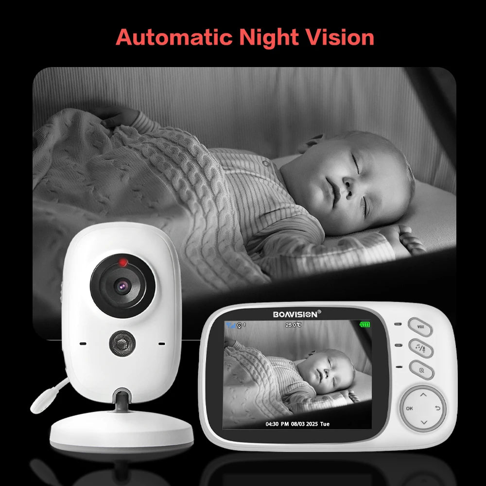 👶 BabyWatch™ VB603 – Monitor de bebé inalámbrico de 3,2” con visión nocturna y audio bidireccional