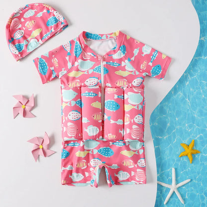 Kids Buoyancy Swimsuit – Cartoon Float Swimwear for Boys & Girls