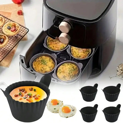 Reusable Silicone Air Fryer Liners – Non-Stick Baking Cups 1/4PCS