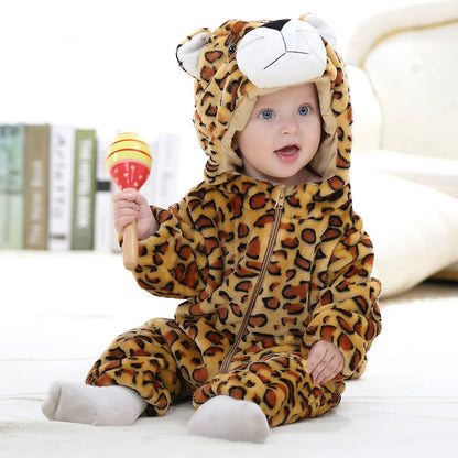 Cute Animal Baby Romper Lion – Cosy Winter Jumpsuit Pyjamas for Newborns