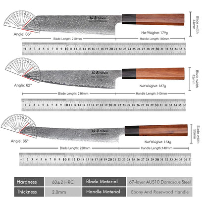 Hand-Forged Damascus Steel Chef Knife – Professional Japanese Kitchen Blade