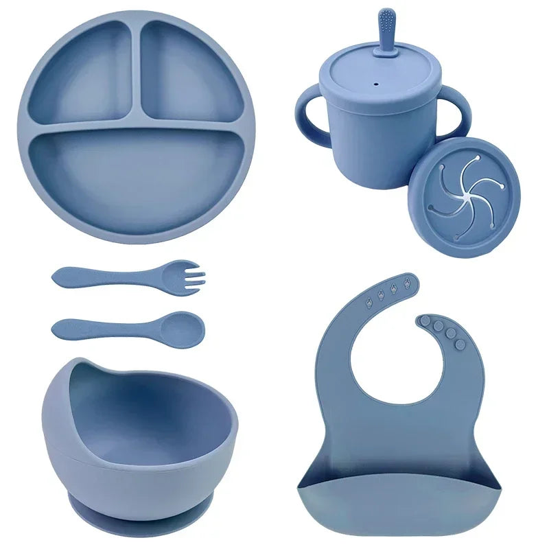🍽️ TinyTummy™ – BPA-Free Silicone Baby Feeding Set