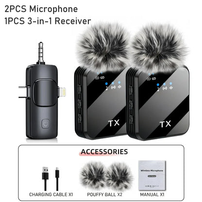Microfono Clip-On Wireless 3-in-1 – Audio Professionale Ovunque