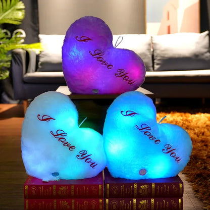 LED Light Up Heart Plush Pillow