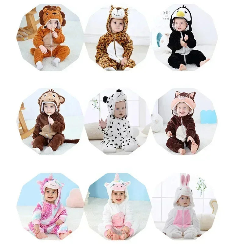 Cute Animal Baby Romper Lion – Cosy Winter Jumpsuit Pyjamas for Newborns