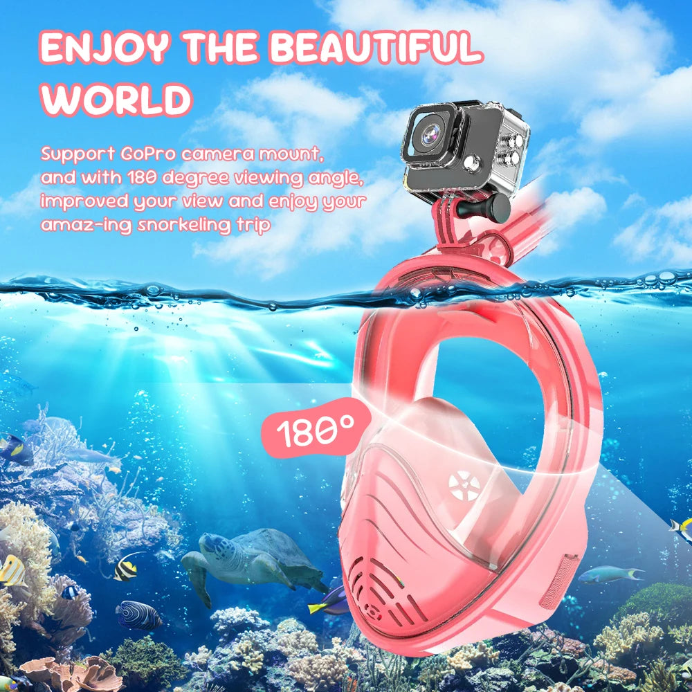 Full Face Snorkel Mask™ 🌊 | 180° Anti-Fog Diving View