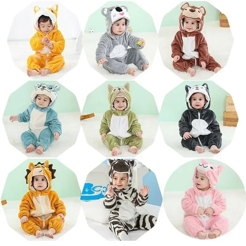 Cute Animal Baby Romper Lion – Cosy Winter Jumpsuit Pyjamas for Newborns