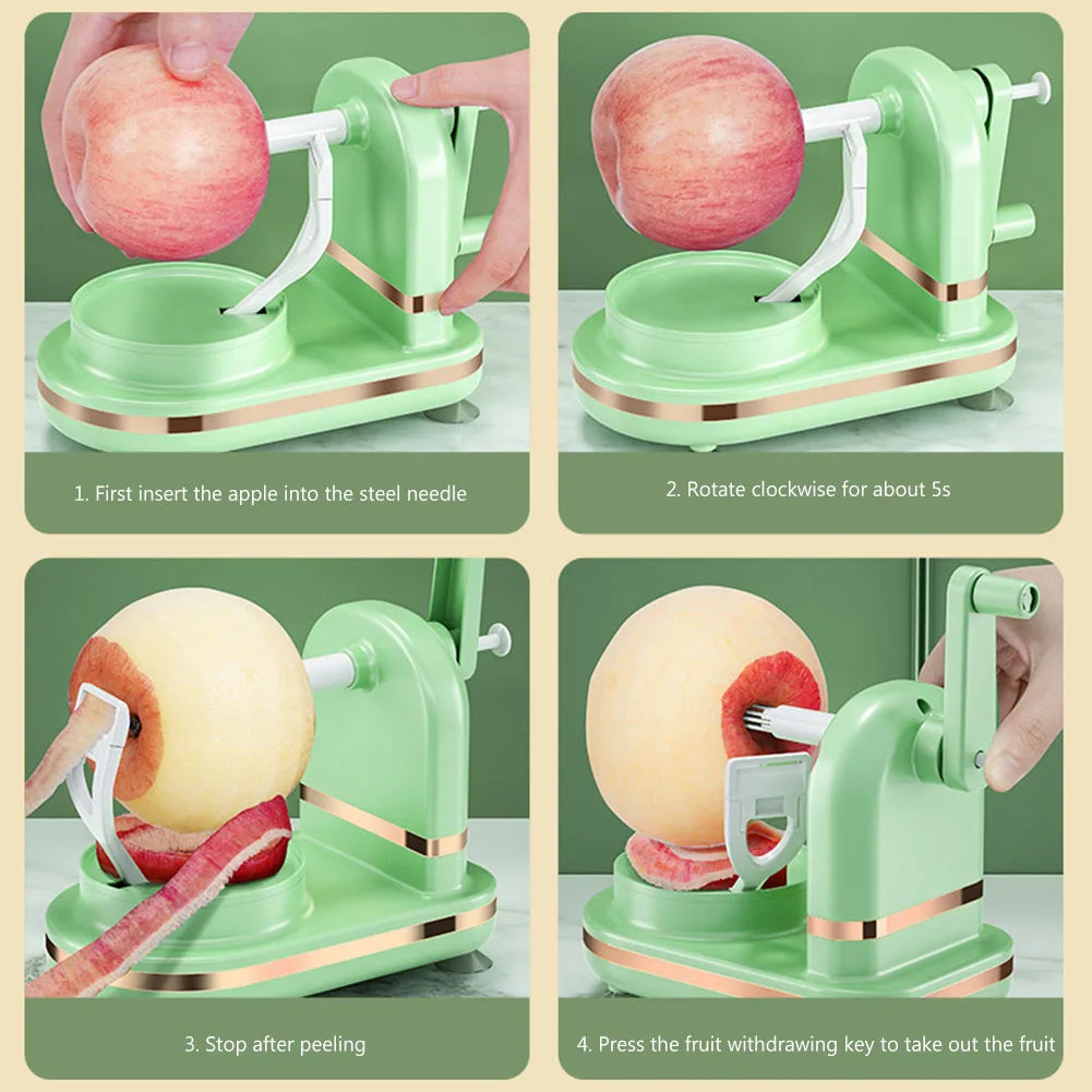 Manual Apple Peeler – Multifunctional Fruit Peeling Tool with Stainless Steel Blades