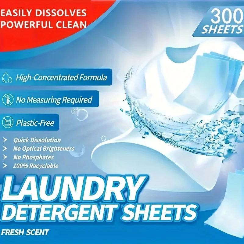 Laundry Detergent Sheets (50pcs) – Zero Plastic, Hypoallergenic, Perfect for Home & Travel