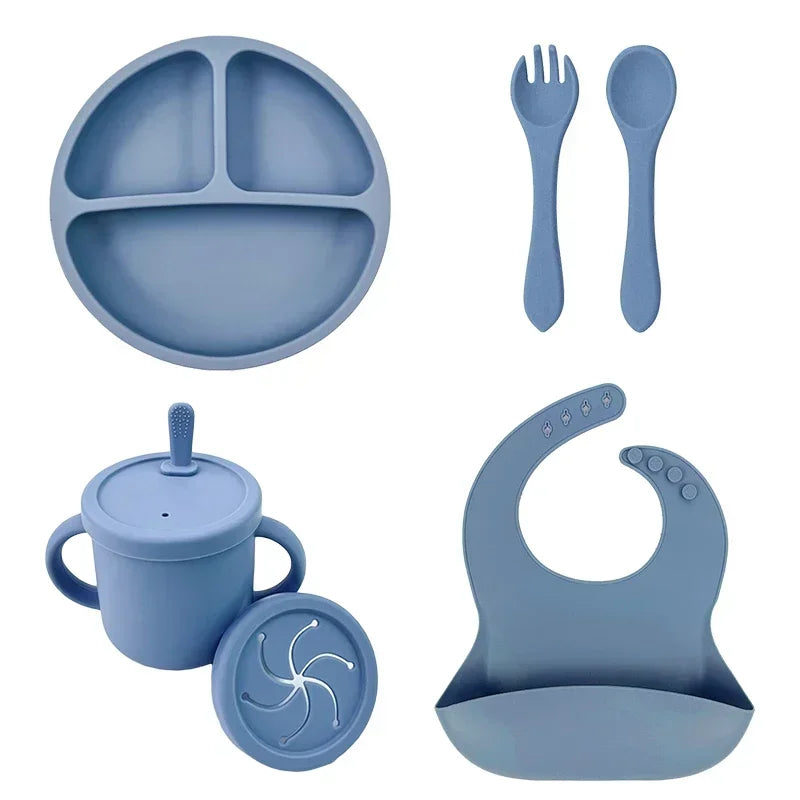 🍽️ TinyTummy™ – BPA-Free Silicone Baby Feeding Set