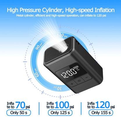 Mini compresor de aire portátil - Bomba inalámbrica de 120 PSI