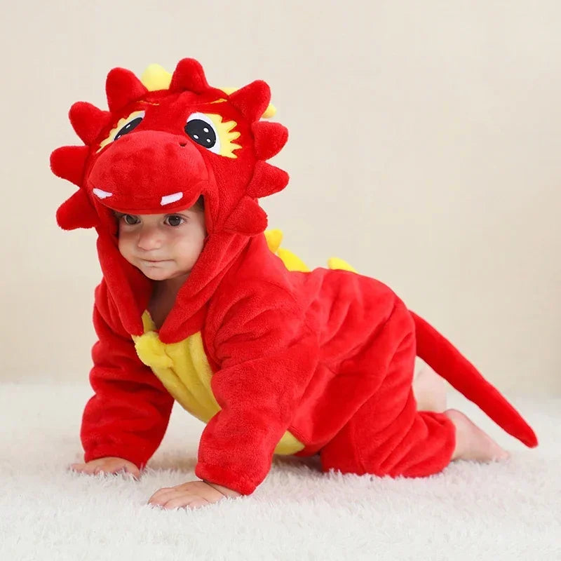 Cute Animal Baby Romper Lion – Cosy Winter Jumpsuit Pyjamas for Newborns