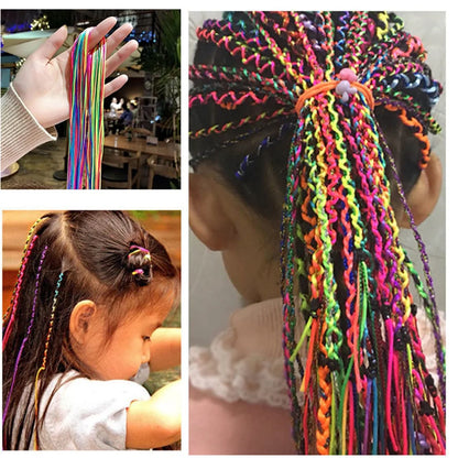 Girls Hair Braiding Accessories – 20PCS Colourful Cotton Strands for African Braids & Styling