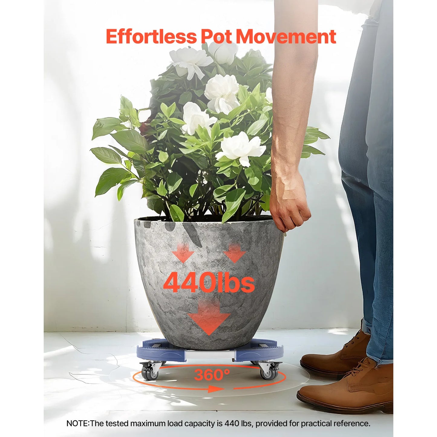 Adjustable Trash Can Dolly – Heavy Duty Rolling Base