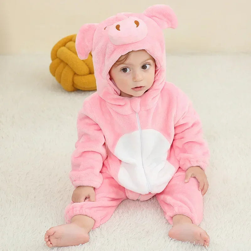 Cute Animal Baby Romper Lion – Cosy Winter Jumpsuit Pyjamas for Newborns