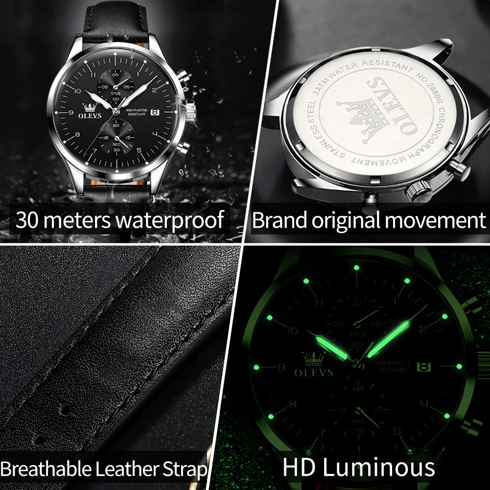 OLEVS P2880 Elegant Men’s Quartz Watch – Luxury Casual & Business