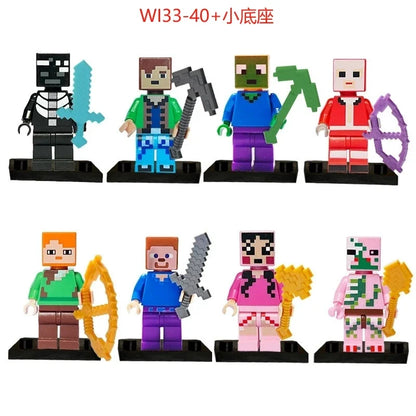 17 Styles Minecraft Building Blocks Set – 8PCS DIY Assembled Action Figures
