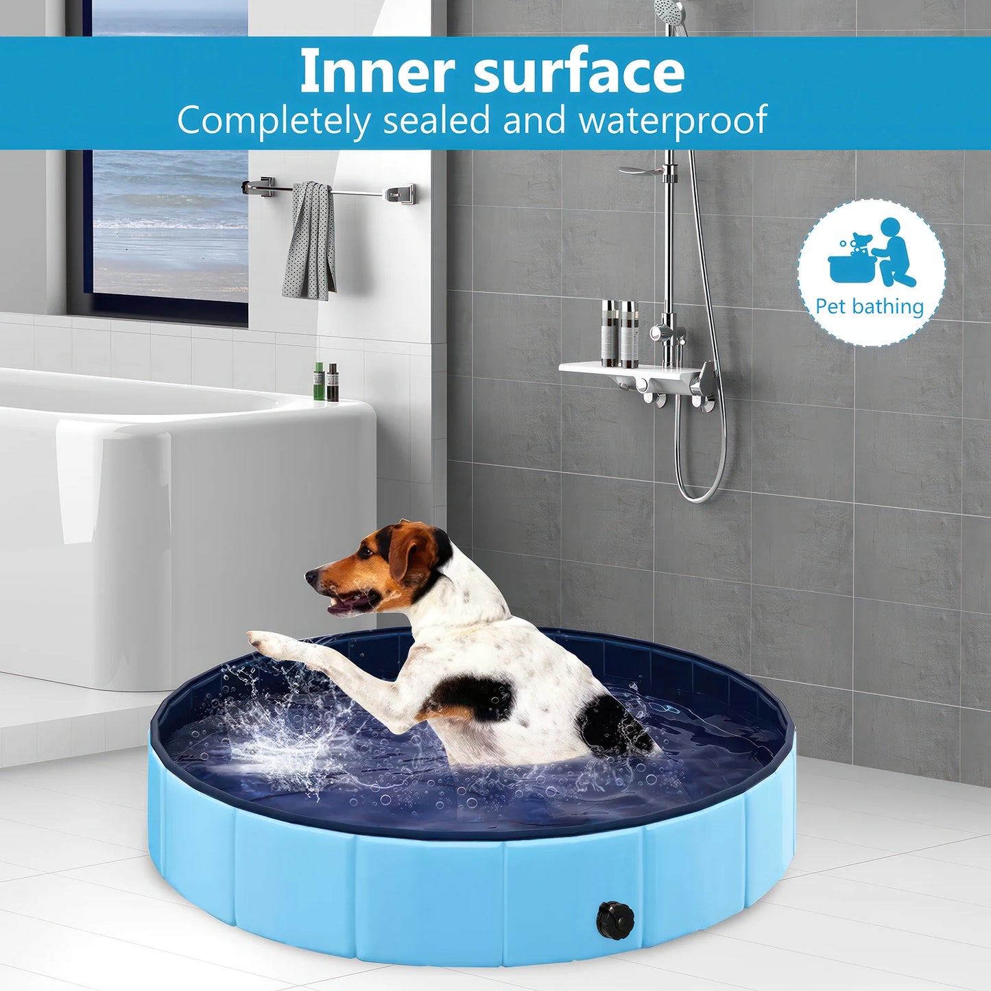 Portable Dog Pool™ 🐶 | Foldable Pet Bath Tub