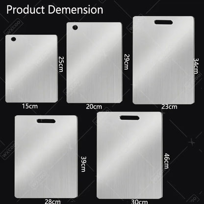 Tabla de cortar de acero inoxidable de doble cara para cocina 