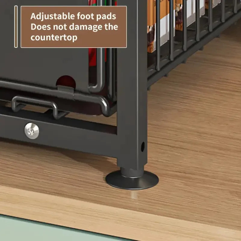 Adjustable Pull-Out Kitchen Organiser | Space-Saving Cabinet Shelf