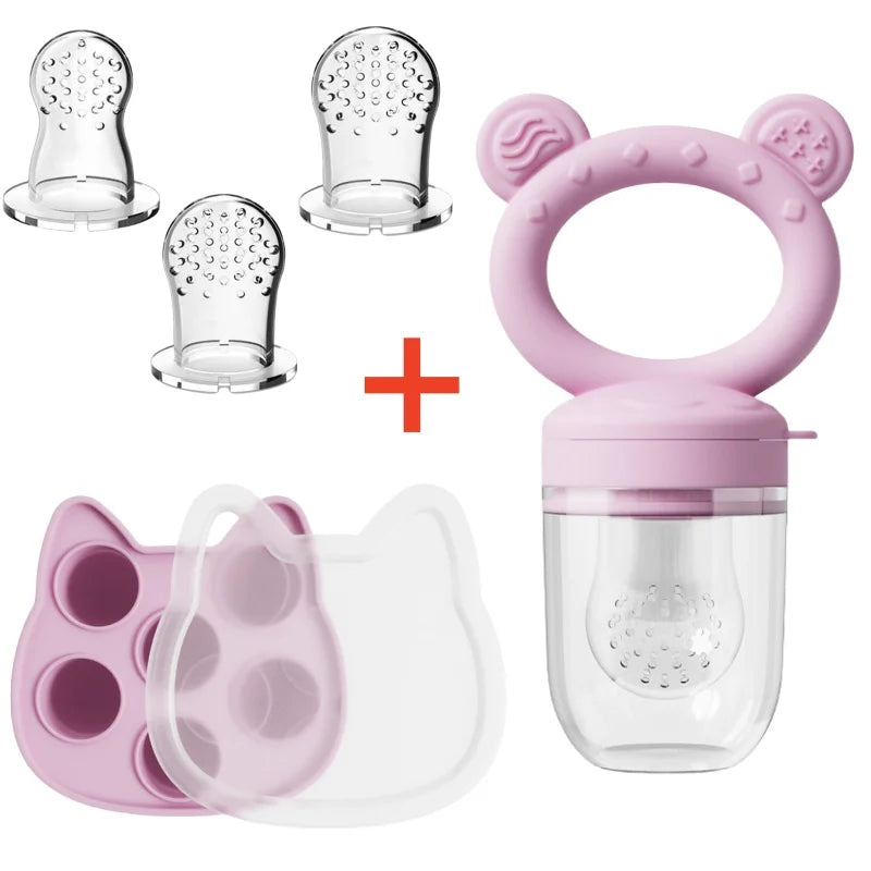 Baby Food Feeder & Freezer Tray – BPA-Free, Safe Self-Feeding for Fruits & Soft Foods