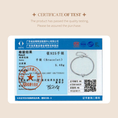 Bamoer 925 Sterling Silver Moissanite Heart Bracelet