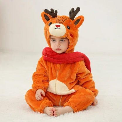 Cute Animal Baby Romper Lion – Cosy Winter Jumpsuit Pyjamas for Newborns
