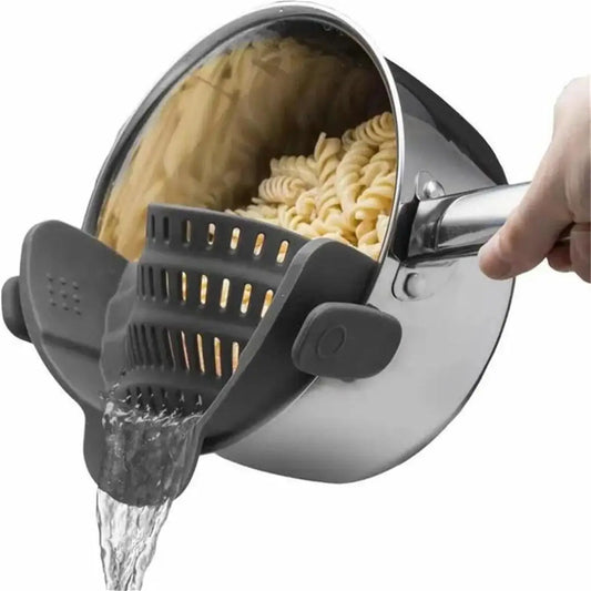 “Adjustable Clip-On Pot Strainer – Fits Pots, Pans & Bowls