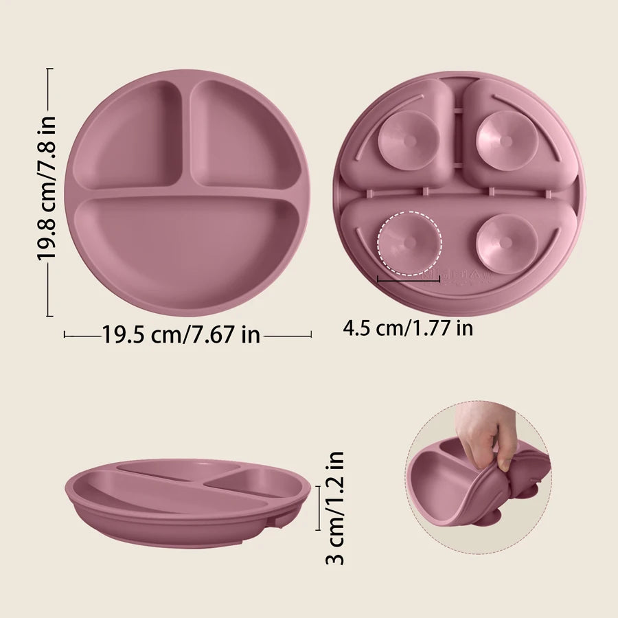 🍽️ TinyBite™ – BPA-Free Silicone Suction Plate for Toddlers