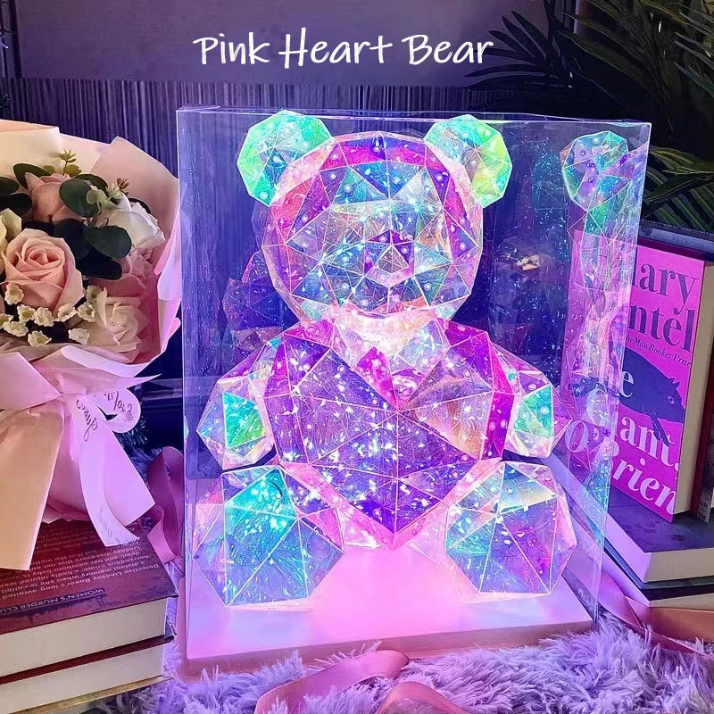 LED Teddy Bear Gift Lamp with Gift Box – Romantic Novelty Light for Valentine’s Day & Holidays
