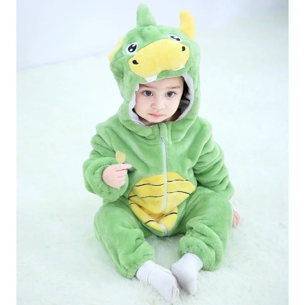 Cute Animal Baby Romper Lion – Cosy Winter Jumpsuit Pyjamas for Newborns