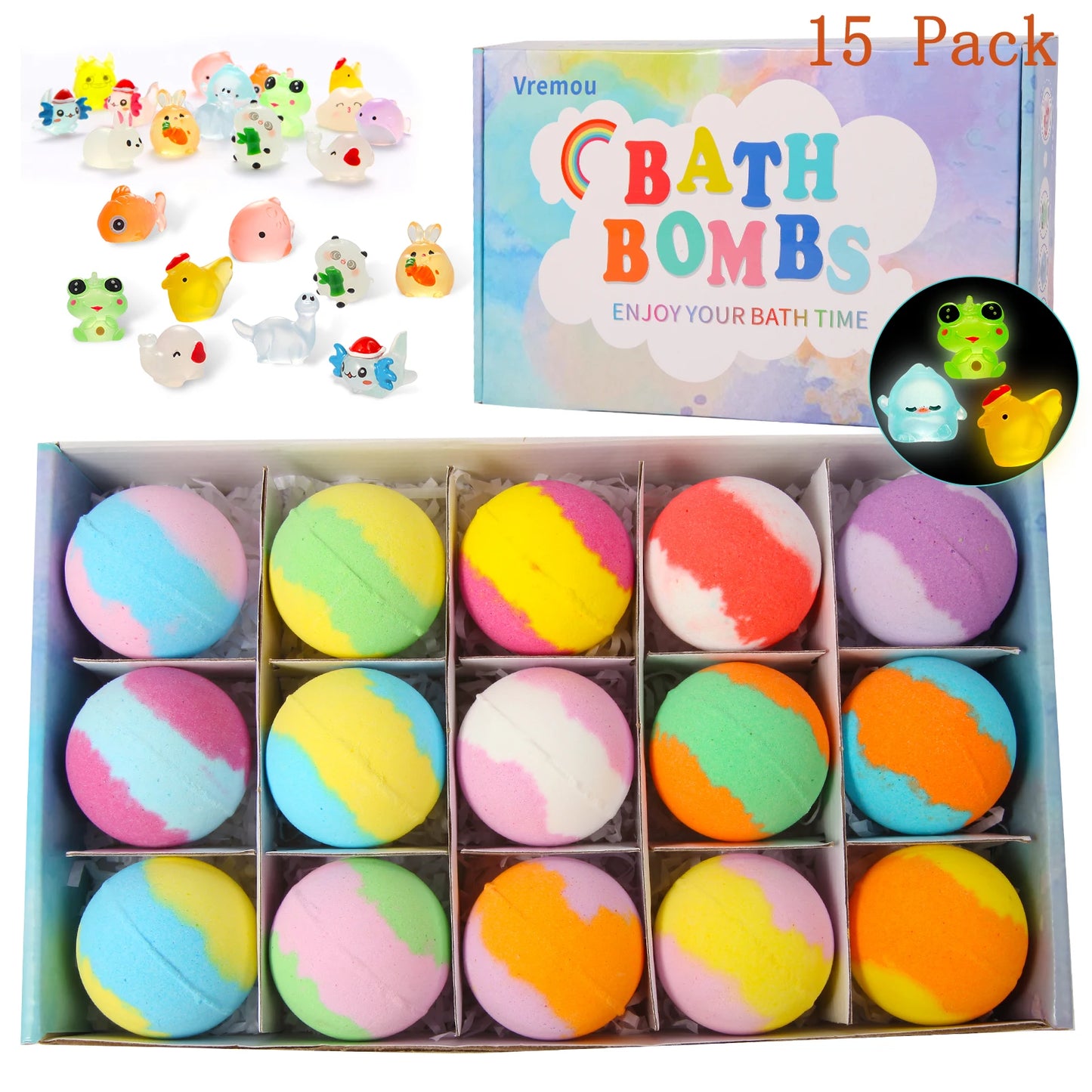 Kids Bath Bombs with Surprise – Natural Set (15/24 Pack)