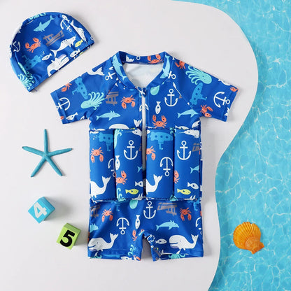 Kids Buoyancy Swimsuit – Cartoon Float Swimwear for Boys & Girls