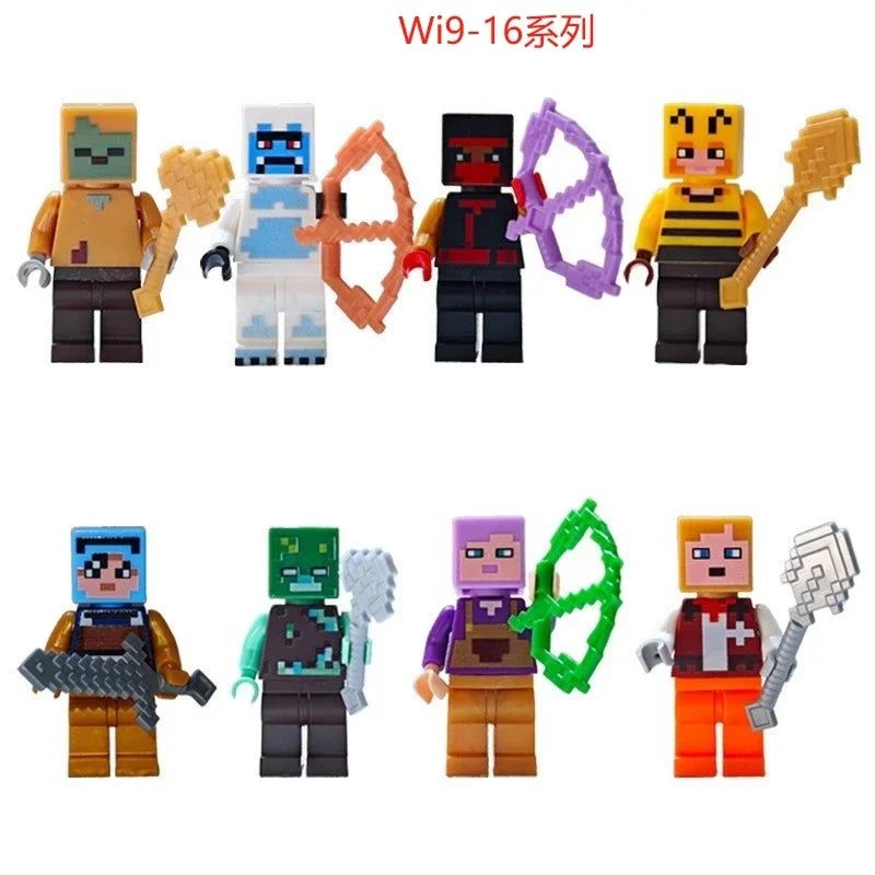 17 Styles Minecraft Building Blocks Set – 8PCS DIY Assembled Action Figures