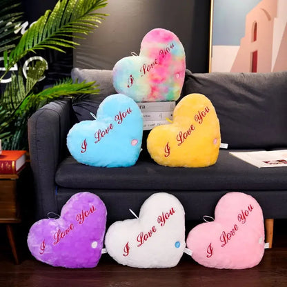 LED Light Up Heart Plush Pillow