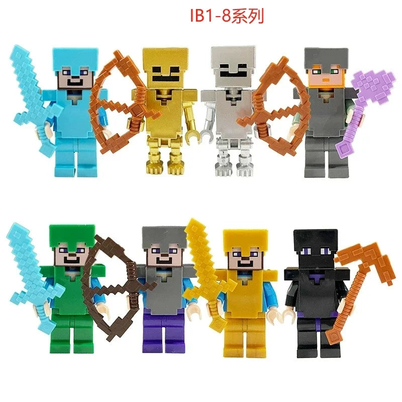 17 Styles Minecraft Building Blocks Set – 8PCS DIY Assembled Action Figures