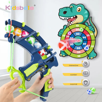 🦖 Dinosaur Sticky Ball Bow Target Dartboard – Educational Toy for Kids