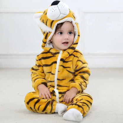 Cute Animal Baby Romper Lion – Cosy Winter Jumpsuit Pyjamas for Newborns