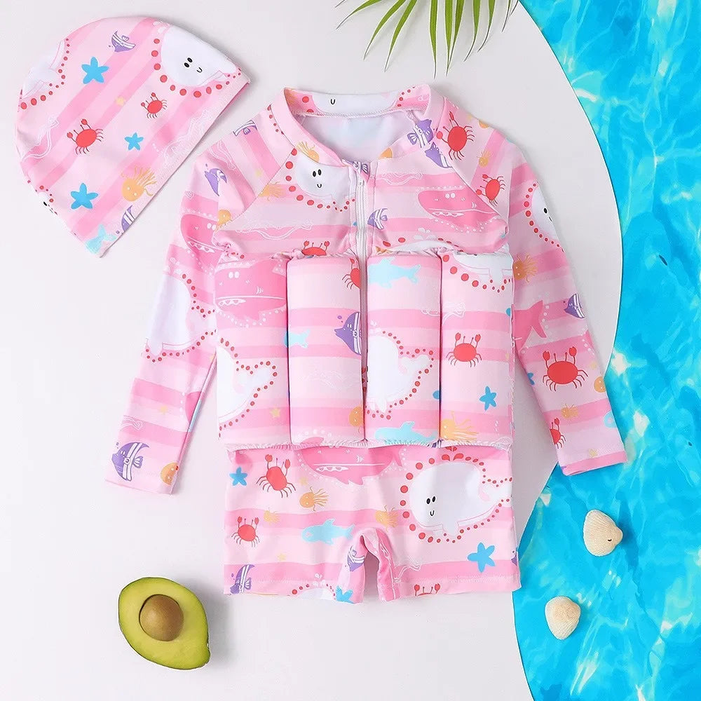 Kids Buoyancy Swimsuit – Cartoon Float Swimwear for Boys & Girls