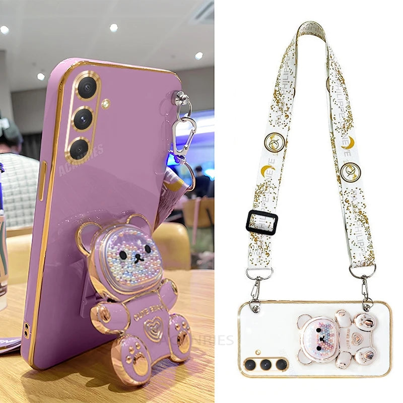 🧸  Bear Crossbody Lanyard Silicone Case