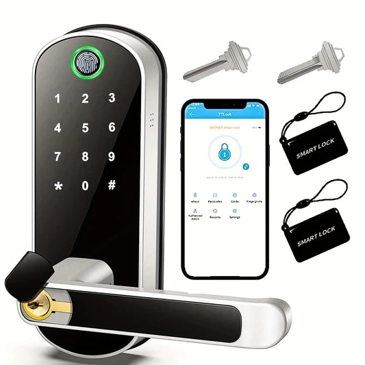 Keyless WiFi Fingerprint Lock – Biometric, Card & Password Access