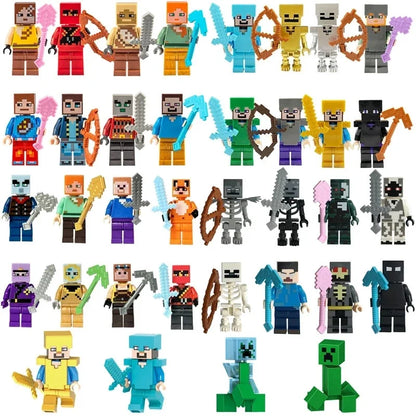 17 Styles Minecraft Building Blocks Set – 8PCS DIY Assembled Action Figures