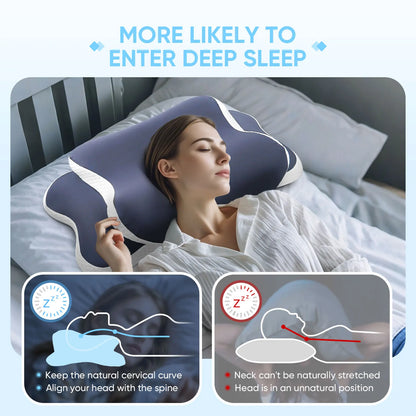 Memory Foam Cervical Pillow – Ergonomic Neck Support for Better Sleep