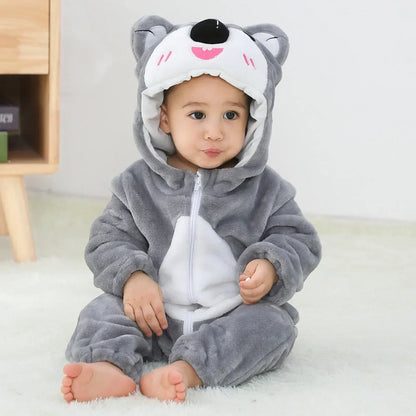 Cute Animal Baby Romper Lion – Cosy Winter Jumpsuit Pyjamas for Newborns