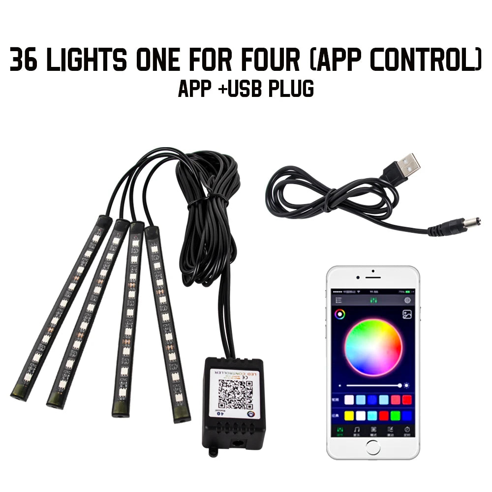 Auto LED Ambient Lighting – Music & App Control